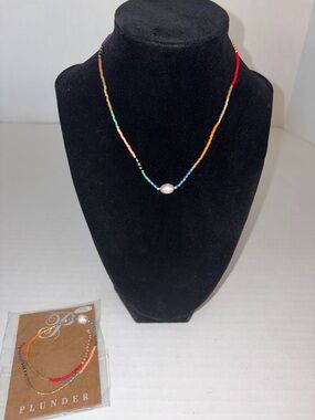 Plunder Multicolor Beaded Necklace with Pearl
